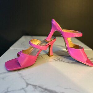 Pink high heel summer shoes
